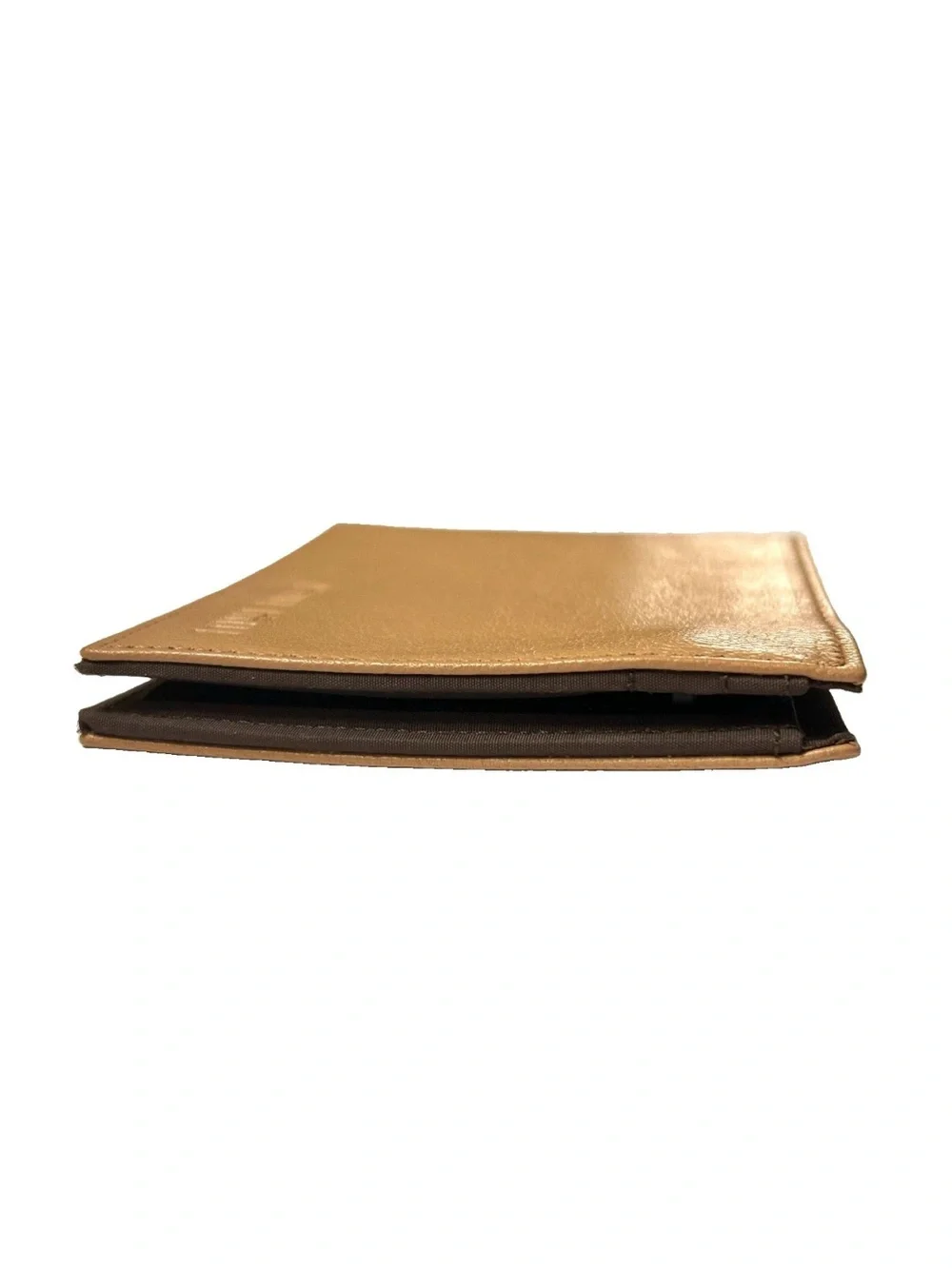 Miu Miu Portafoglio Cammello Pebbled Sheepskin Leather Tan Bifold Wallet 5M0751